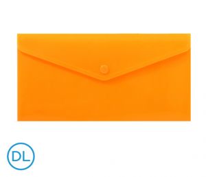 Obal spisový s klopou a drukem DL neon LUMA, oranžový