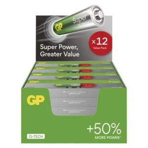 GP Alkalická baterie GP Super AA (LR6), 288 ks, display box