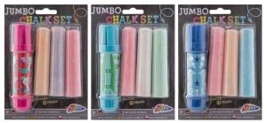 Chodníkové křídy Jumbo + držík 3 ks