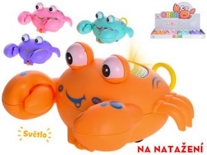 Krab 10cm jezdící na natežení se světlem, 4 barvy