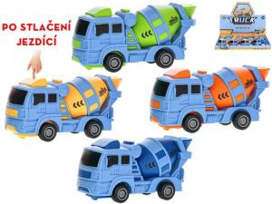 Auto stavební míchačka 10cm po stlačení jezdící 4barvy