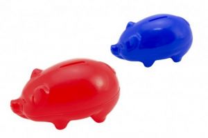 Pokladnička Prasátko plast 16cm, 2 barvy