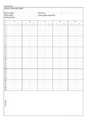 Třídní výkaz žáka (podle žáků ve třídě )