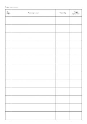 Záznamy o práci v nepovinném předmětu,zájmovém útvaru, vložka, dvoulist A4