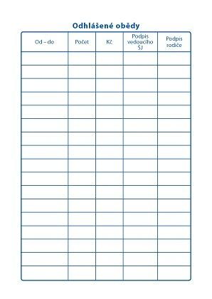 Průkaz ke stravování, karta A6, tisk modrý