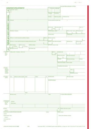 JSD 18320 vývoz A4, samopropis., 1 + 2 listy
