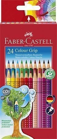 Barevné pastelky "Grip 2001", 24 barev, trojhranné, FABER-CASTELL