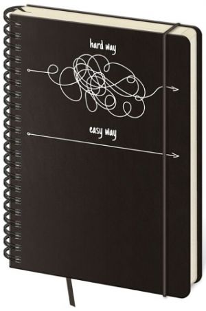 Linkovaný zápisník Twin L černý H&E Way / 14,5cm x 20,5cm / BW424-1