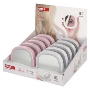 EMOS Kapesní kosmetické zrcátko s LED světlem, 10 ks, display box
