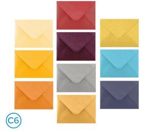 Obálka dopisní barevná C6 metal, 160 x 115mm LUMA mix