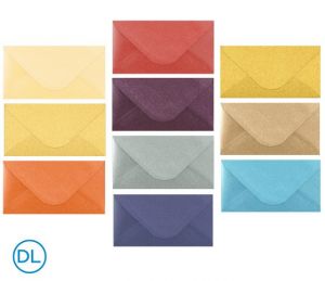 Obálka dopisní barevná DL metal, 220 x 110mm LUMA mix