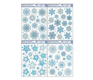 Okenní fólie vánoční - vločky 38 x 30cm