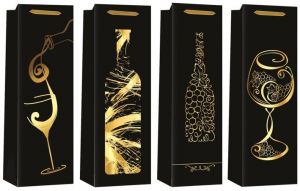 Taška na lahev se zlatou ražbou 12 x 36 x 9 cm