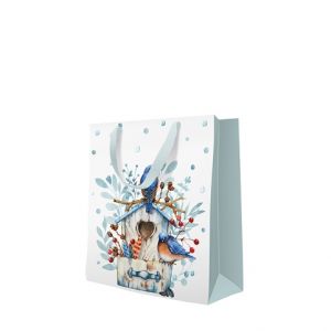Papírová taška PAW Blue Winter střední
