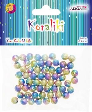 Korálky plastové 8 mm 60 ks