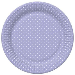 Papírový talíř malý - White Dots on Lavender