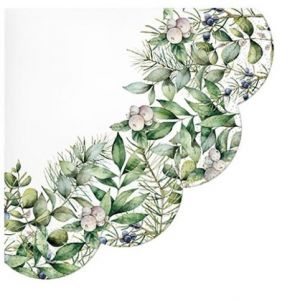 Ubrousky PAW Decor Rondo (12ks) Winter Greenery