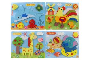 Dřevěné puzzle zvířátka