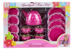 Čajový set s puntíky plechový