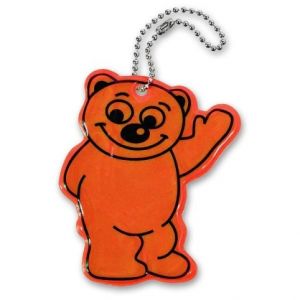 Reflexní přívěsek MEDVĚD, oranžový