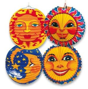 Papírový lampion SUN & MOON průměr 25cm, mix motivů