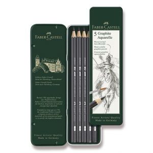 Faber-Castell Akvarelová grafitová tužka Art Aquarelle 5ks v plechové krabičce