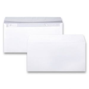 Bílá obálka Clairefontaine DL, samolepicí, bez okénka