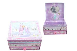 Hrací skříňka šperkovnice jednorož.