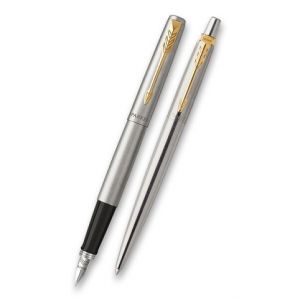 Parker Jotter Stainless Steel GT sada plnicí pero a kuličková tužka