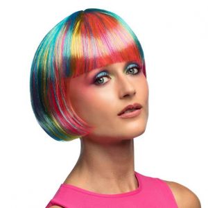 Vícebarevná dámská paruka mikádo s ofinou