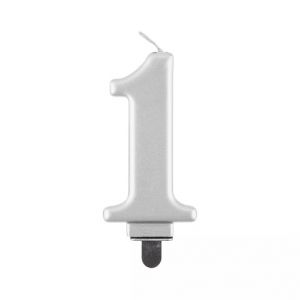 ALBI Svíčka dortová stříbrná číslo 1