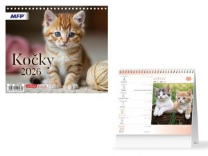 Kalendář 2026 stolní mini Kočky