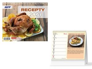 Kalendář 2026 stolní mini Recepty
