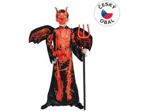 Šaty na karneval - čert kostra, 110 - 120 cm