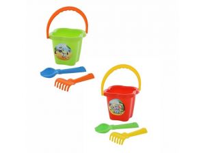 Sada na písek kbelíček střední, lopatka, hrabičky