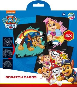 Kreativní set vyškrabávání obrázků Paw Patrol 6 kusů 19,5x19,5 cm + pero