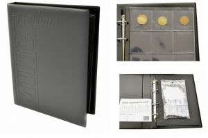 Kroužkový zásobník na mince vínová,černá 2 druhy