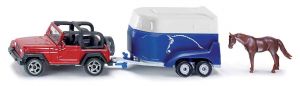 Siku Blister Terénní vůz s přívěsem a koněm