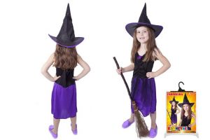 Kostým čarodějnice "fialová" s kloboukem vel.S