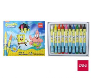Voskovky 10 barev SPONGEBOB DELI EC219-10
