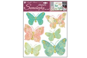 Samolepky na zeď motýli se zlatým dekorem 30,5 x 30,5 cm