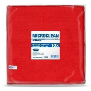 Utěrka "MicroCLEAN", červená, univerzální, 10 ks, 32 x 32 cm, BONUS B326