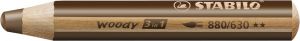 STABILO Pastelka, vodovka & voskovka v jednom - woody 3 in 1 - hnědá