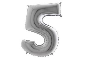 Balonek foliová číslice č.5 STŘÍBRNÁ