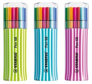 STABILO Prémiový vláknový fix - Pen 68 - 15 ks Single-Pack - 15 různých barev