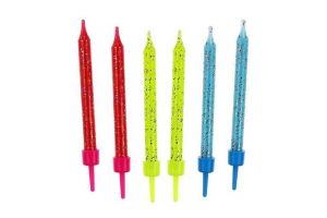 Svíčka dortová 12ks + 12 glitr