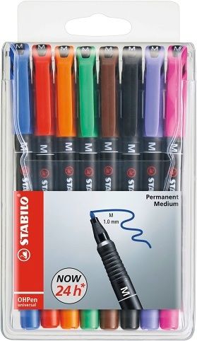 STABILO Permanentní popisovač - OHPen universal - medium - 8 ks sada - 8 různých barev