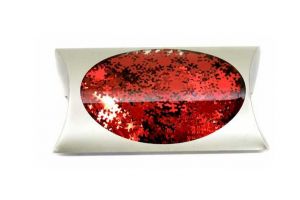 Konfety vločky červené 1,8cm v krabičce 20g