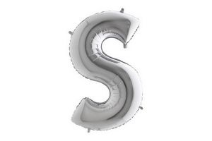 Balonek foliové písmeno S stříbrné 102cm 40"
