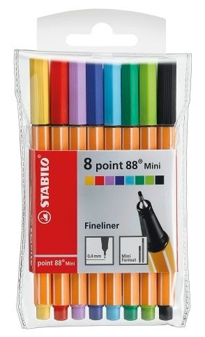 STABILO Jemný liner - point 88 Mini - 8 ks sada - 8 různých barev